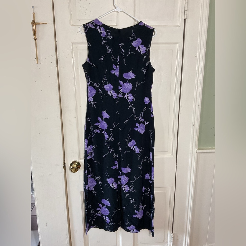 🍁Amorosé size 8 Floral Sleeveless Dress - Black and Purple - Picture 7 of 8